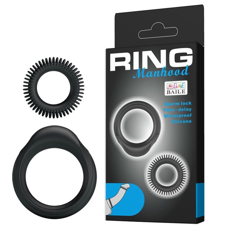 Baile Ring Manhood 2x Rings Black (6603BI0515-07) - зображення 1