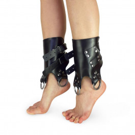   Art of Sex Поножи манжеты для подвеса за ноги Leg Cuffs For Suspension из натуральной кожи, цвет черный (SO5182