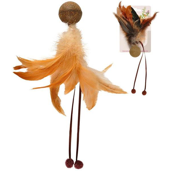 Karlie-Flamingo Іграшка з котячої м'ятою Catnip Ball & Feather м'яч для котів (54118) - зображення 1