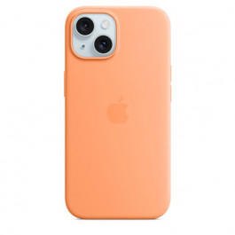 Apple iPhone 15 Silicone Case with MagSafe - Orange Sorbet (MT0W3)