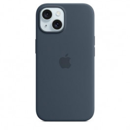 Apple iPhone 15 Silicone Case with MagSafe - Storm Blue (MT0N3)