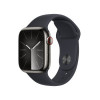 Apple Watch Series 9 GPS + Cellular 41mm Graphite S. Steel Case w. Midnight Sport Band - S/M (MRJ83) - зображення 1