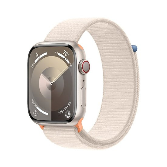 Apple Watch Series 9 GPS + Cellular 45mm Starlight Alu. Case w. Starlight Sport Loop (MRMA3) - зображення 1