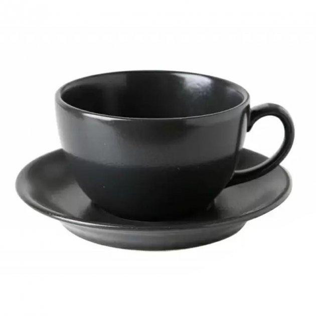 Porland Чашка з блюдцем  Seasons Black для чаю 320 мл (213-222134.Bl) - зображення 1