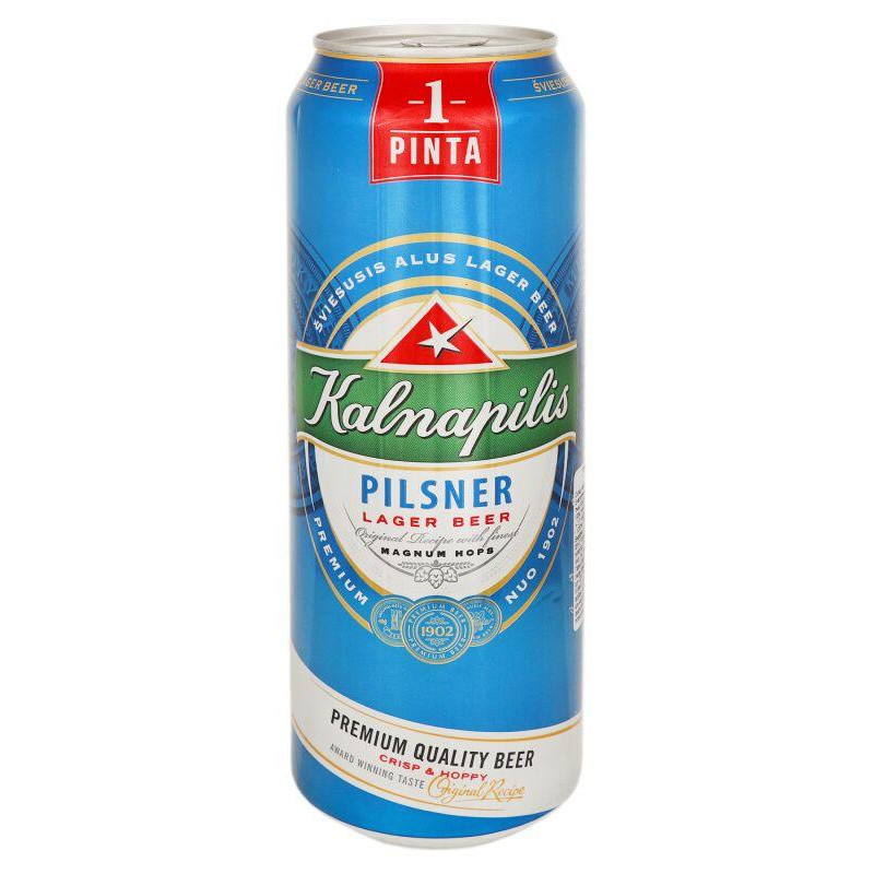 Kalnapilis Упаковка пива  Pilsner світле фільтроване 4.6% 0.568 л x 24 шт (4770477228110) - зображення 1