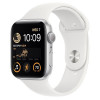 Apple Watch SE 2 GPS 44mm Silver Aluminum Case with White Sport Band - M/L (MNTJ3) - зображення 1