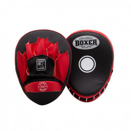 Boxer Sport Line Лапи боксерські гнуті /шкірвініл 1мм, пенопоролон/ чорний/червоний (2011-01R)