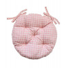 Прованс Подушка для стула круглая Bella Розовая клеточка (013568) - зображення 1