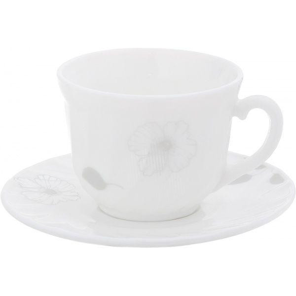 Luna Чашка з блюдцем Silver flower 190 мл (N-XWB190HP55-6190cc cup + sauc) - зображення 1