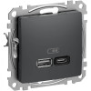 Schneider Electric Розетка USB тип A+C (45 Вт)  Sedna Design SDD114404 Чорний - зображення 1