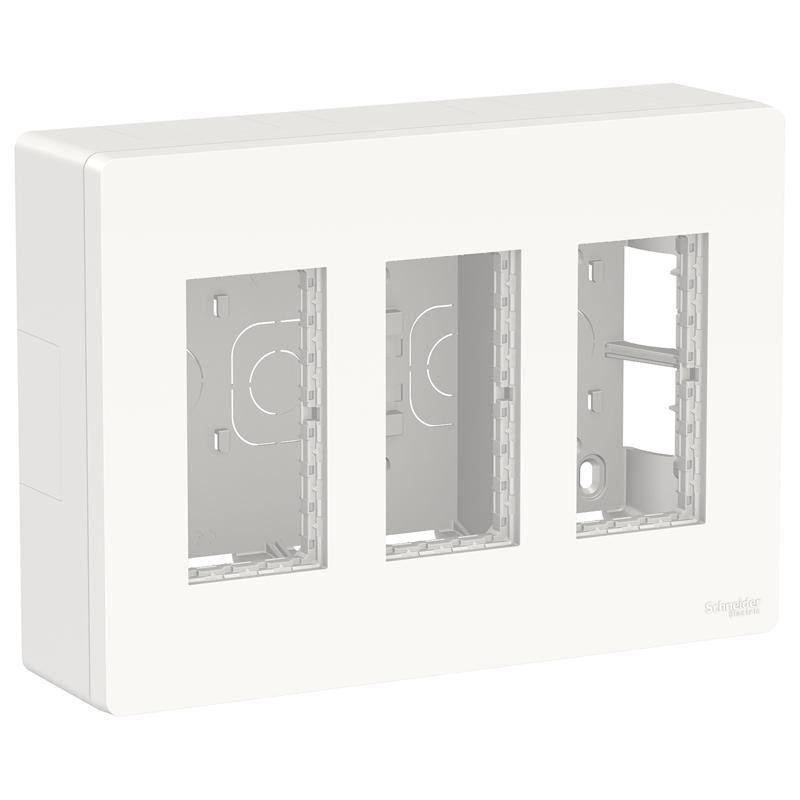 Schneider Electric Блок unica system+ накладной монтаж 3х2 Unica New, NU123418, белый - зображення 1