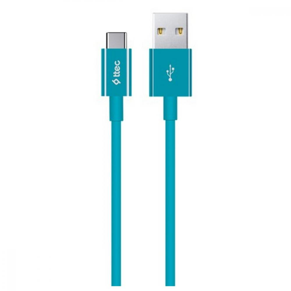 TTEC 2DK12 USB 2.0 to USB Type-C 1.2m Turquoise (2DK12TZ) - зображення 1
