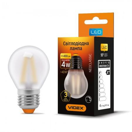 VIDEX LED Filament G45FMD 4W E27 4100K 220V диммерная (VL-G45FMD-04274) - зображення 1