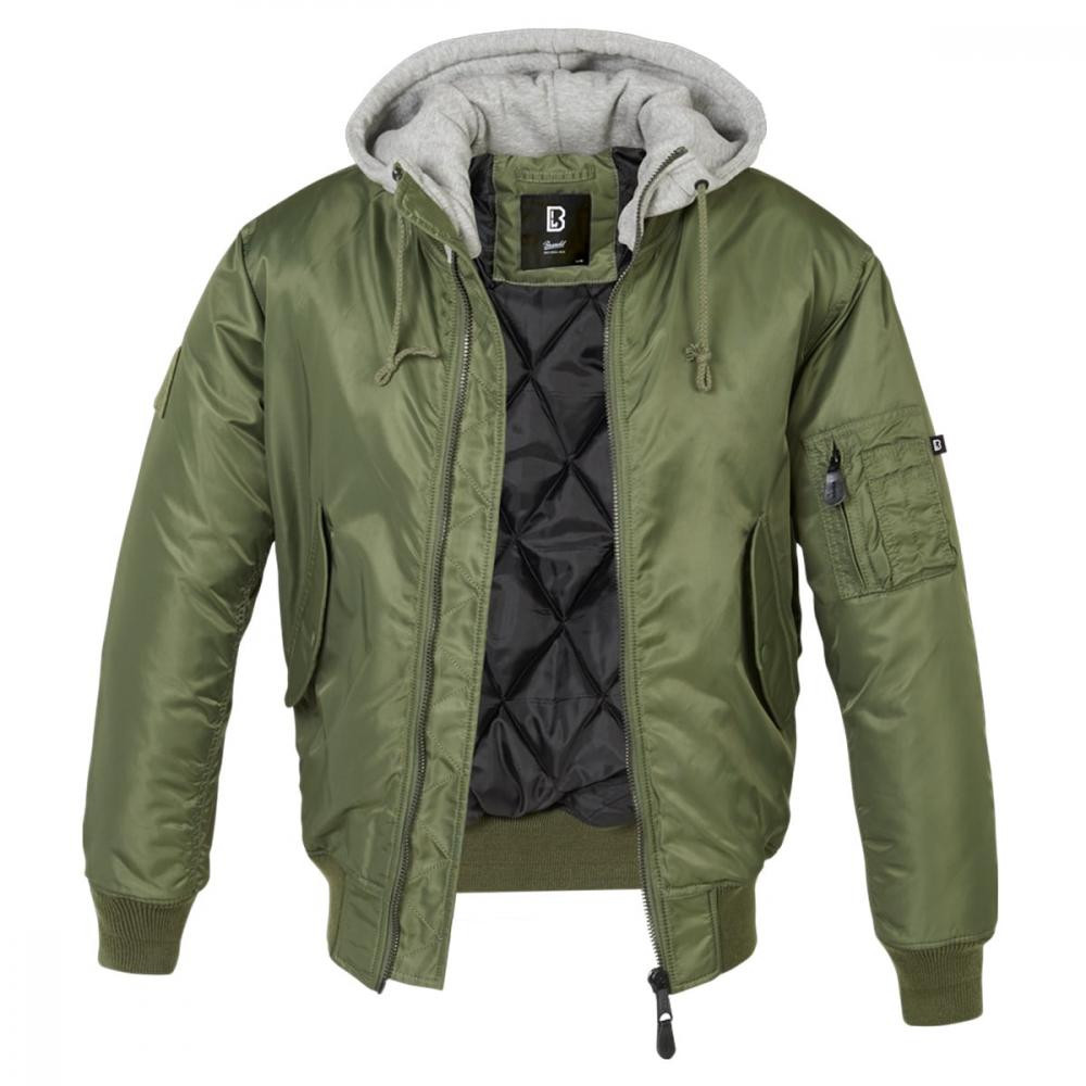 Brandit Куртка  MA1 Sweat Hooded Jacket - Olive/Grey M - зображення 1