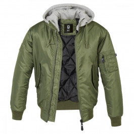 Brandit Куртка  MA1 Sweat Hooded Jacket - Olive/Grey S