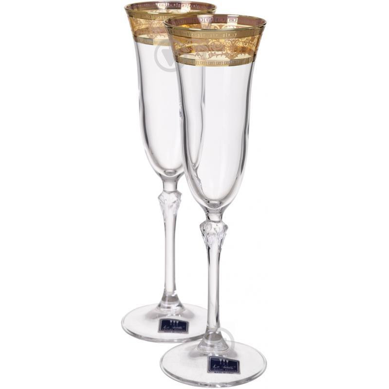 Vema Набор бокалов для шампанского Ludovica Melania Gold 150 мл 6 шт. (99001888) - зображення 1