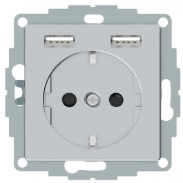 Schneider Electric Merten System M MTN2366-0460 2 USB алюминий