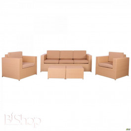 Art Metal Furniture Комплект мебели Santo из ротанга Elit SC-B9508 Sand AM3041 ткань A14203 (516787)