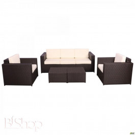 Art Metal Furniture Комплект мебели Santo из ротанга Elit SC-B9508 Brown MB1034 ткань A13815 (516783)