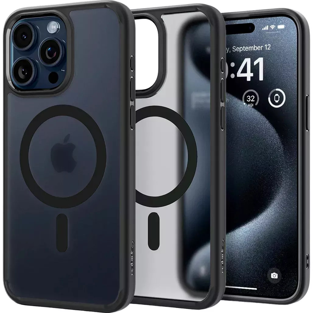 Spigen iPhone 15 Pro Ultra Hybrid MagSafe Case Frost Black (ACS06720) - зображення 1
