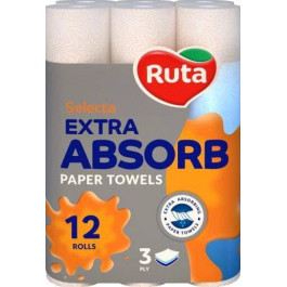 Ruta Бумажные полотенца  Selecta 12 рулонов 3 слоя белые (4820202894254)