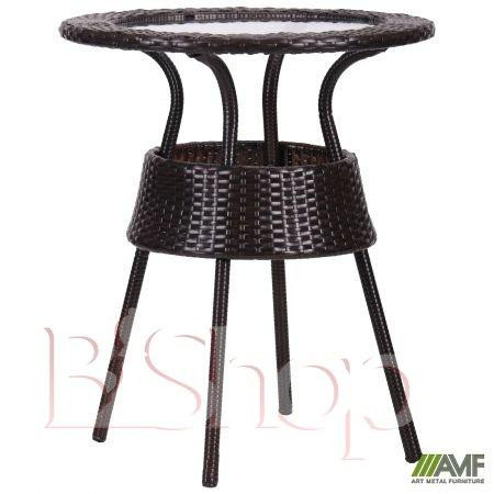 Art Metal Furniture Стол садовый Catalina ротанг коричневый (519696) - зображення 1