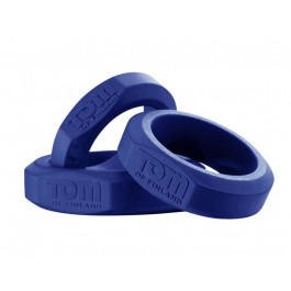 Tom of Finland 3 Piece Silicone Cock Ring Set, синий (848518020154)