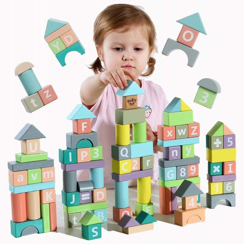 Tooky Toy Набір кубиків букви, цифри 90 штук (TY594) - зображення 1