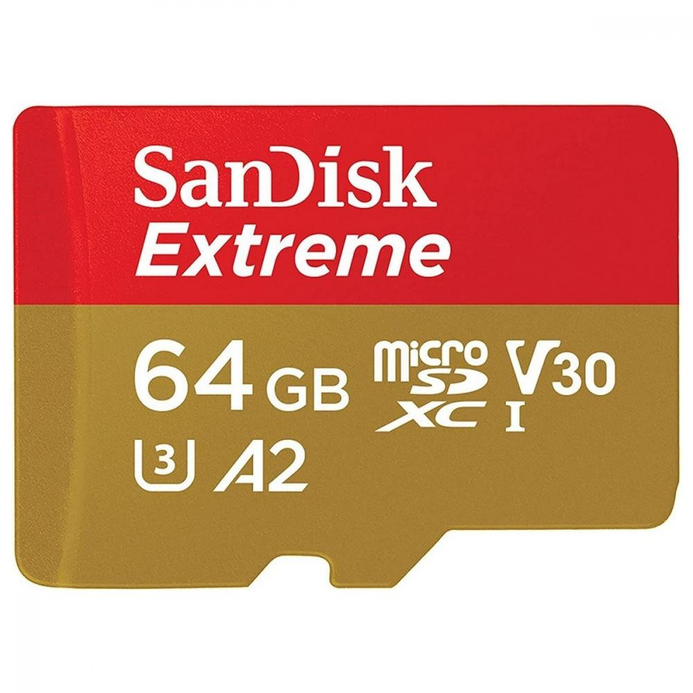 SanDisk 64 GB microSDXC UHS-I U3 V30 A2 Extreme (SDSQXAH-064G-GN6MA) - зображення 1