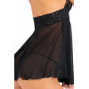 Rene Rofe ПЕНЬЮАР 2PC LACE & MESH HALTER BABYDOLL & G-STRING SET BLACK, S (7530941BS) - зображення 5