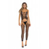 Rene Rofe Комбінезон ON ALL NIGHT 2PC SET BODYSTOCK BLACK, OS (757099BLK) - зображення 1