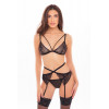 Rene Rofe BOSS OF YOU 3PC БЮСТГАЛЬТЕР ПІДВЯЗКИ ЧОРНИЙ, S/M (7553026BLKSM) - зображення 1