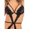 Rene Rofe Комплект PEEP SHOW STRAP & LACE TEDDY BLACK, S/M (75502167BLKSM) - зображення 6