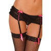 Rene Rofe ТРУСИКИ З ПІДВ'ЯЗКАМИ CROTCHLESS MESH SKIRTED THONG WITH GARTERS BLACK, S/M (751036SM) - зображення 2