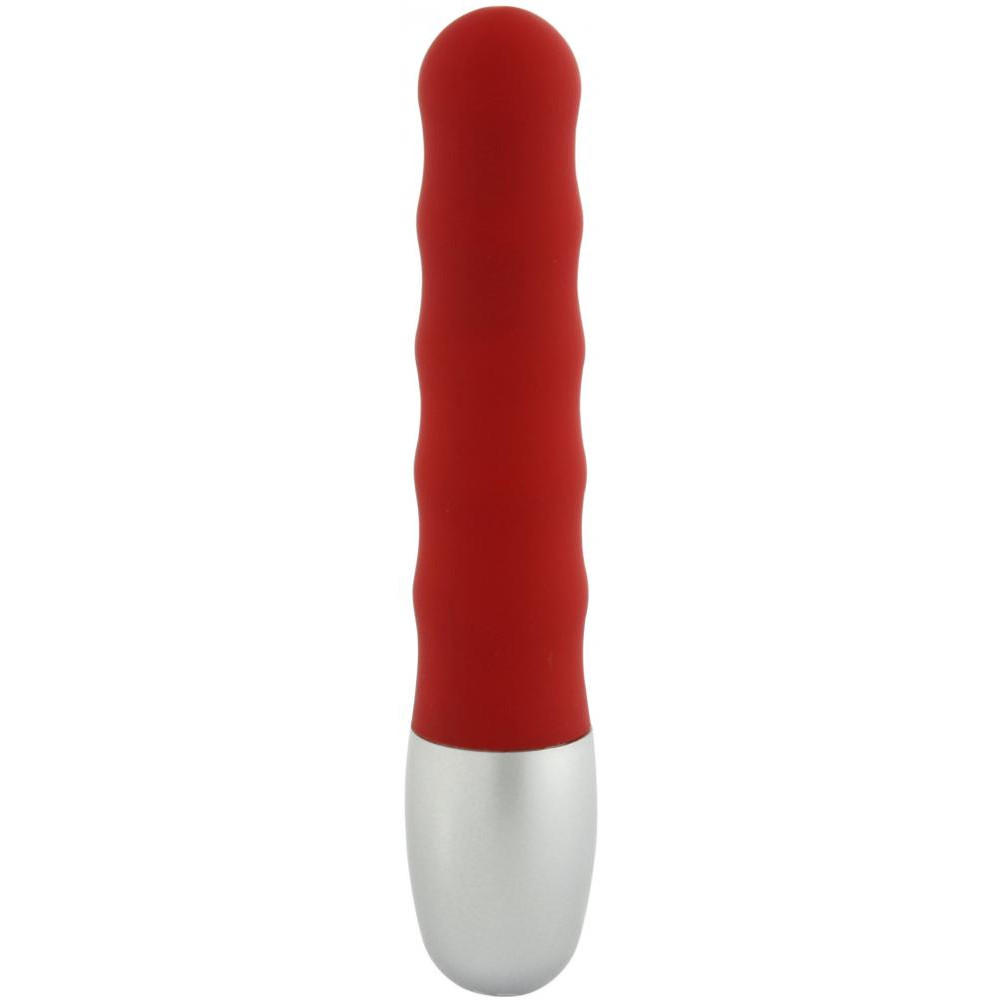 SevenCreations Мини-вибратор Discretion Ribbed Vibrator Красный - зображення 1