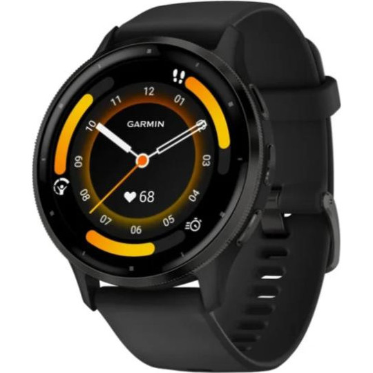 Garmin Venu 3 Slate Stainless Steel Bezel with Black Case and Silicone Band (010-02784-01/51) - зображення 1