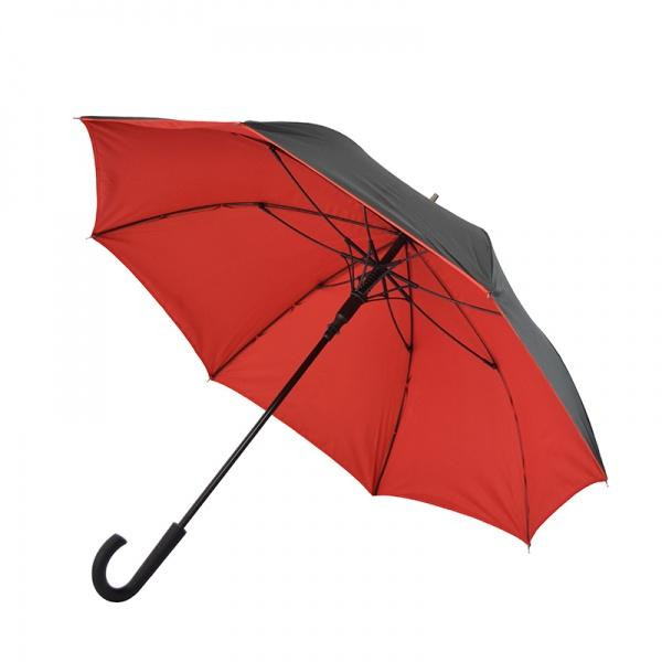 Bergamo Зонт-трость  BLOOM полуавтомат чёрный/красный (71250-5) - зображення 1