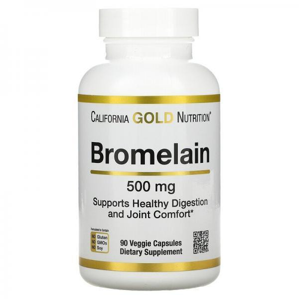 California Gold Nutrition Бромелайн (Bromelain) 500 мг 90 капсул - зображення 1