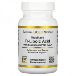California Gold Nutrition Стабилизированная R-липоевая кислота, Stabilized R-Lipoic Acid, , 120 растительных капсул