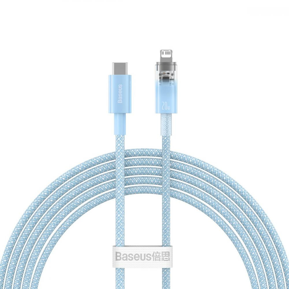 Baseus Explorer Series Fast Charging Cable Type-C to Lightning 20W 2m Blue (CATS010303) - зображення 1
