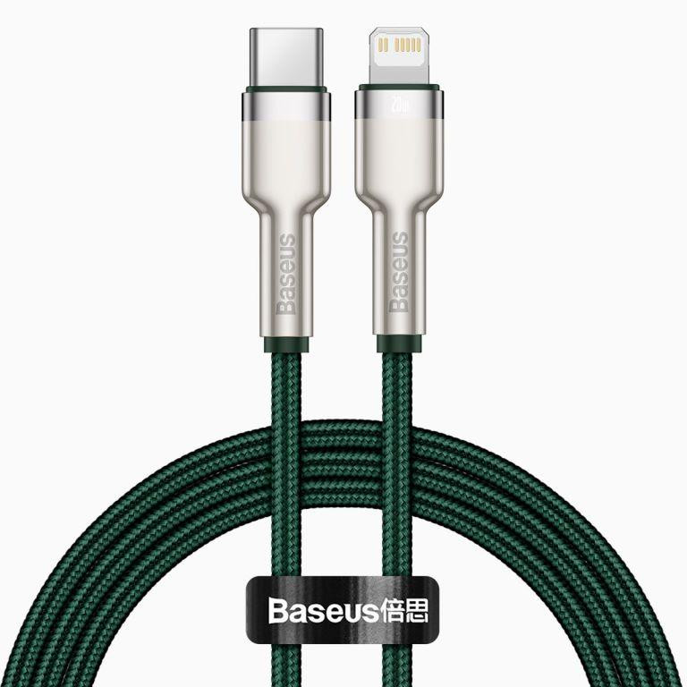 Baseus Cafule Series Metal Data cabel Type-C to Lightning PD 20W 1m Green (CATLJK-A06) - зображення 1