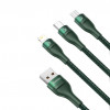 Baseus Flash Series 3-in-1 Fast Charging Data cabel 66W 1.2m Green (CA1T3-06) - зображення 2
