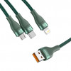 Baseus Flash Series 3-in-1 Fast Charging Data cabel 66W 1.2m Green (CA1T3-06) - зображення 5