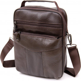 Vintage Чоловіча шкіряна сумка-барсетка з натуральної шкіри темно-коричневого кольору  (20394)