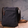 Vintage Вертикальна чоловіча сумка на плече із чорного текстилю  (2421265) - зображення 8