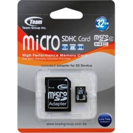 TEAM 32 GB microSDHC Class 4 + SD Adapter TUSDH32GCL403