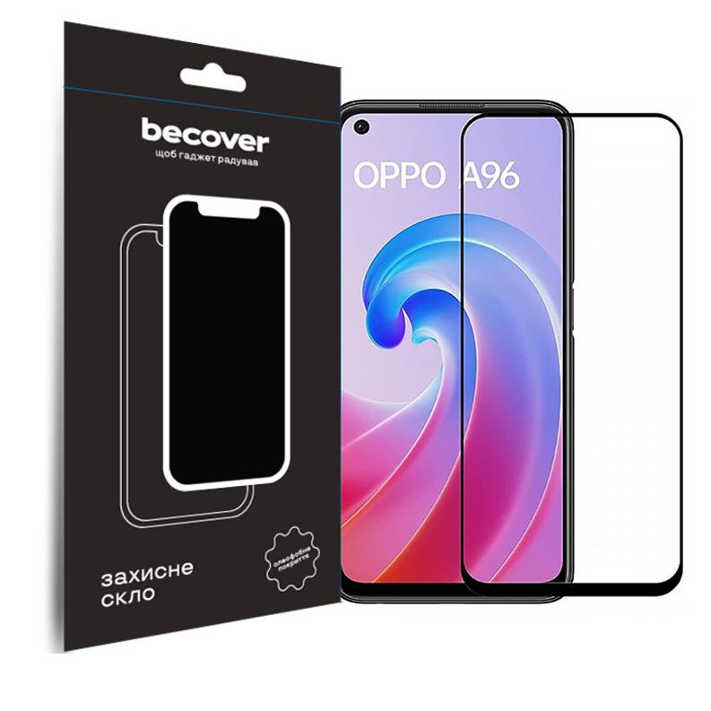 BeCover Захисне скло  для Oppo A96 Black (709770) - зображення 1