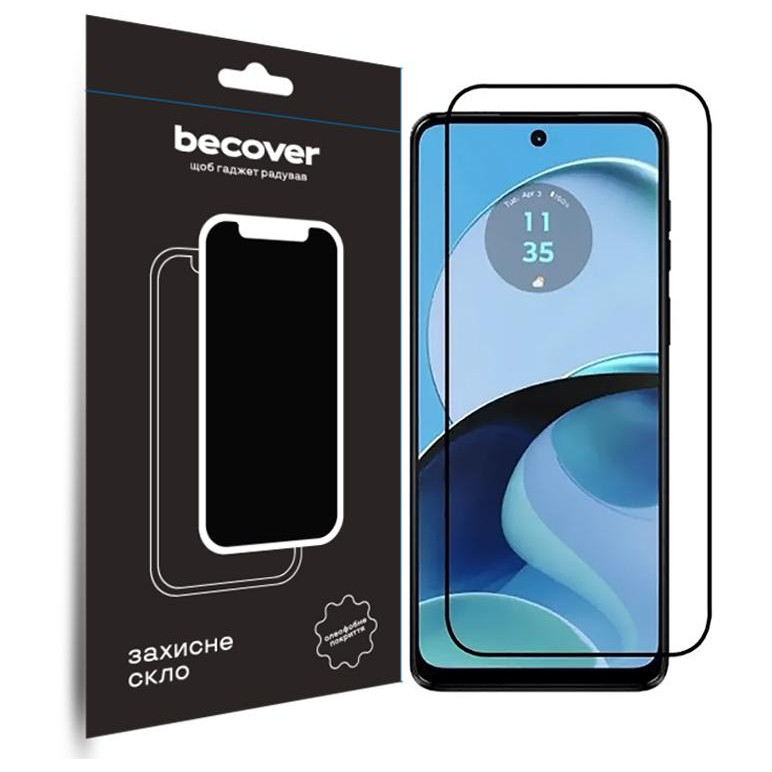 BeCover Захисне скло  для Motorola Moto G14 Black (709935) - зображення 1