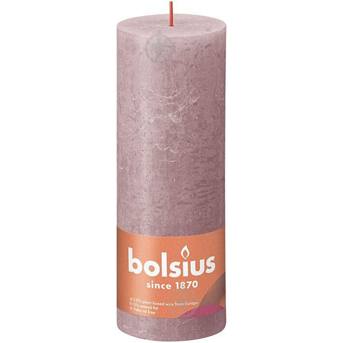 Bolsius Свеча Рустик столбик SHINE 190/68 розовый (8717847149466) - зображення 1