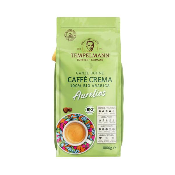 Tempelmann Aurelias Caffe Crema в зернах 1 кг - зображення 1